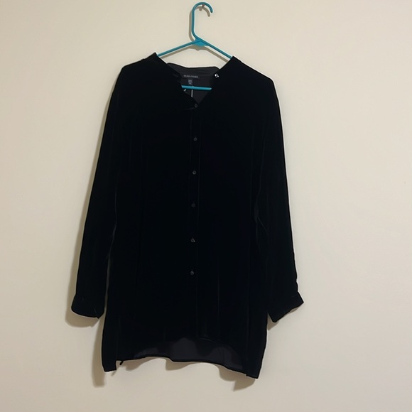Eileen Fisher Top women plus size black velvet shirt size XL NWOT - Picture 6 of 12